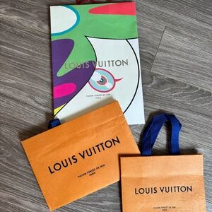 Louis Vuitton shopping bags - 1 MURAKAMI & 2 ORANGE totes - AUTHENTIC